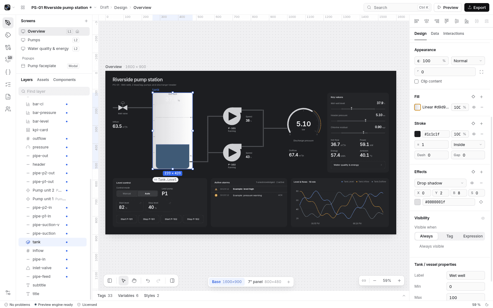 Style tokens in the LinkView Studio inspector